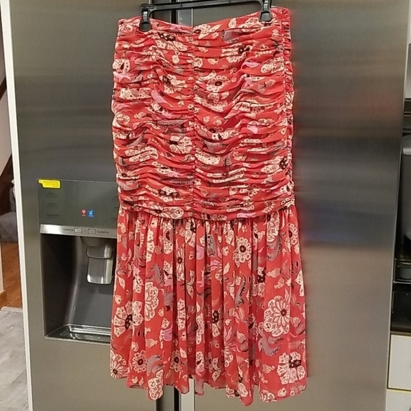 💕CINQ A SEPT💕 Midi Kathleen Skirt ~ Venetian Red - Picture 15 of 16